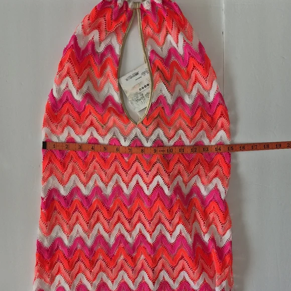 Luli Fama Flamingo Beach Halter Tie Mini Beach Dress Cover-Up - Picture 12 of 15